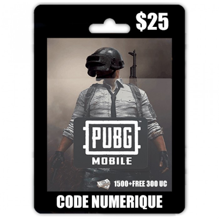 Pubg 25$ (1500+Free300UC)